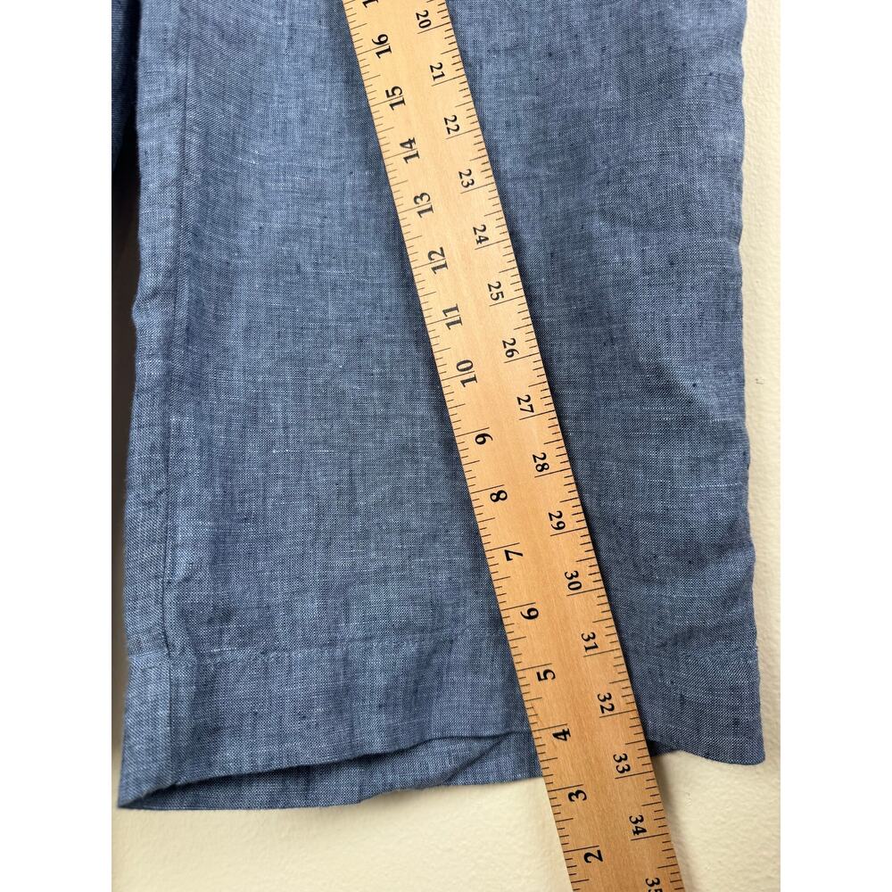 Charter Club 100% Linen Pull On Wide Leg Pants Blue Large - Picture 13 of 13